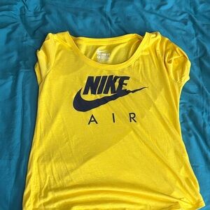 Nike Yellow Tee with Navy Nike Air Logo
